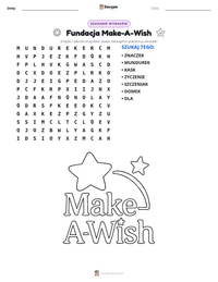Podgląd drukowalnego arkusza ćwiczeń Fundacja Make-A-Wish