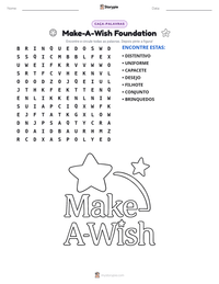Prévia da folha de atividades imprimível Make-A-Wish Foundation
