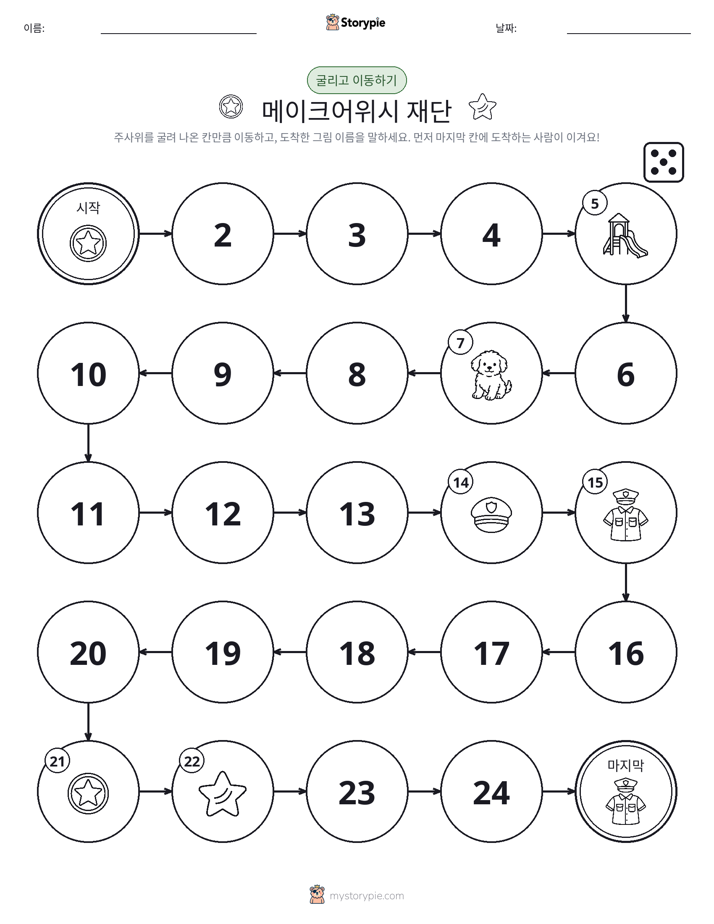 주사위 굴리고 이동하기 게임