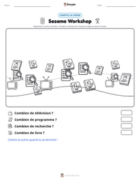 Aperçu de la feuille de travail imprimable Sesame Workshop