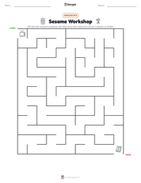 Sesame Workshop druckbare Arbeitsblatt Vorschau