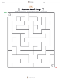 Sesame Workshop printable worksheet preview