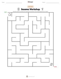 Sesame Workshop afdrukbare werkblad voorbeeld