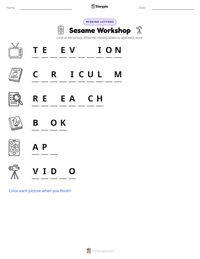 Sesame Workshop printable worksheet preview