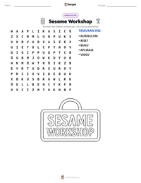 Prabaca lembar kerja cetak Sesame Workshop