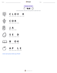 4-H printable worksheet preview