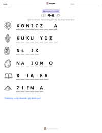 Podgląd drukowalnego arkusza ćwiczeń 4-H