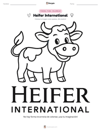 Vista previa de la hoja de trabajo imprimible de Heifer International
