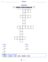 Heifer International printable worksheet preview