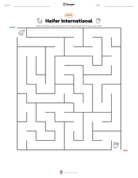 Heifer International printable worksheet preview