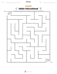Aperçu de la feuille de travail imprimable Heifer International