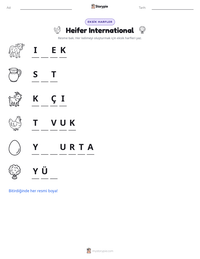 Heifer International yazdırılabilir çalışma sayfası önizlemesi
