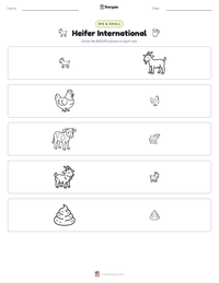 Heifer International printable worksheet preview