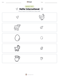 Aperçu de la feuille de travail imprimable Heifer International