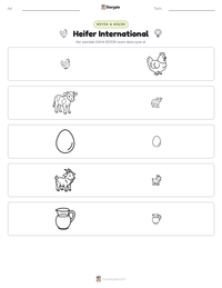 Heifer International yazdırılabilir çalışma sayfası önizlemesi