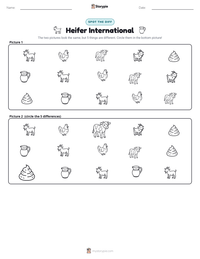 Heifer International printable worksheet preview