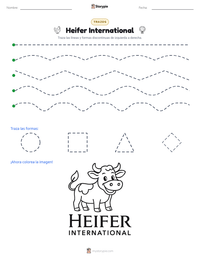 Vista previa de la hoja de trabajo imprimible de Heifer International