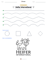 Heifer International afdrukbare werkblad voorbeeld