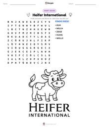 Heifer International druckbare Arbeitsblatt Vorschau