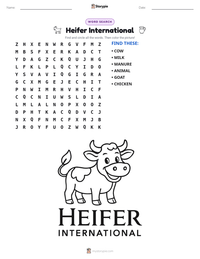 Heifer International printable worksheet preview