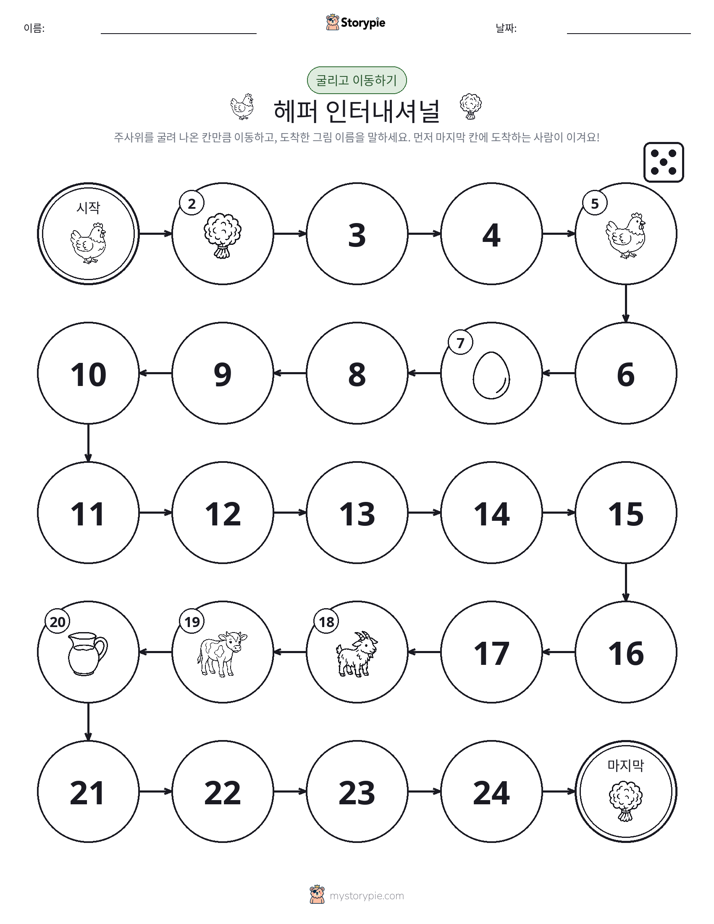 주사위 굴리고 이동하기 게임