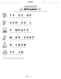 SETI-Institut druckbare Arbeitsblatt Vorschau