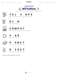 SETI Institute printable worksheet preview