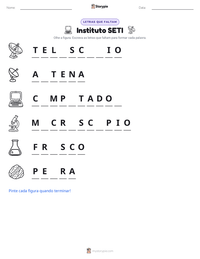 Prévia da folha de atividades imprimível Instituto SETI
