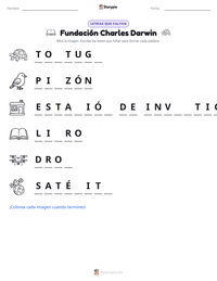 Vista previa de la hoja de trabajo imprimible de Fundación Charles Darwin