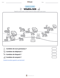 Aperçu de la feuille de travail imprimable Wildlife SOS