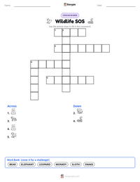 Wildlife SOS printable worksheet preview