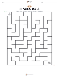 Wildlife SOS printable worksheet preview