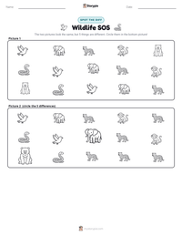 Wildlife SOS printable worksheet preview