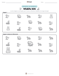 Vista previa de la hoja de trabajo imprimible de Wildlife SOS