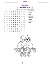 Wildlife SOS printable worksheet preview