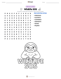 Vista previa de la hoja de trabajo imprimible de Wildlife SOS