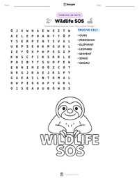 Aperçu de la feuille de travail imprimable Wildlife SOS