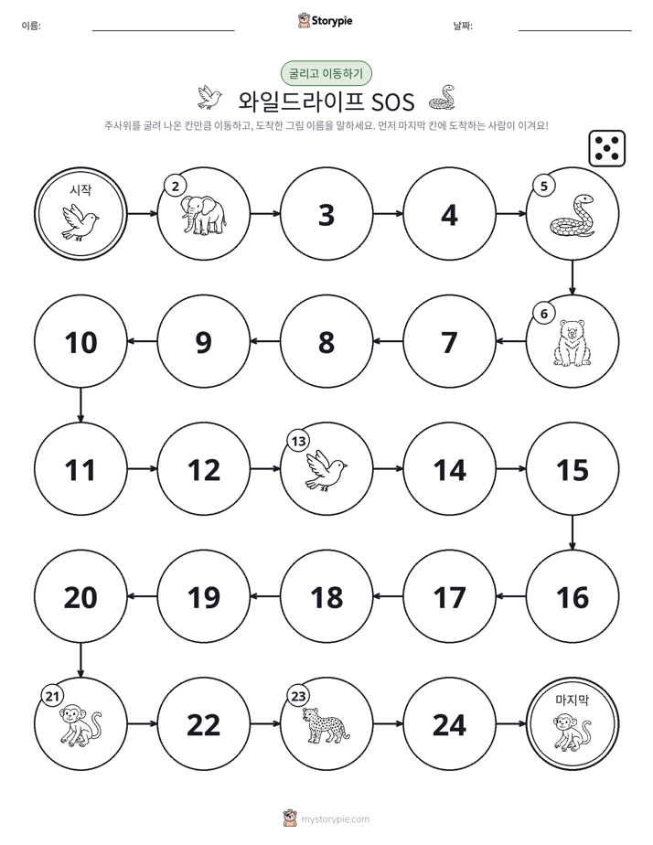 주사위 굴리고 이동하기 게임