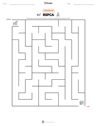 Aperçu de la feuille de travail imprimable RSPCA
