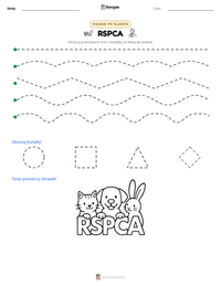 Podgląd drukowalnego arkusza ćwiczeń RSPCA