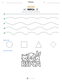 RSPCA yazdırılabilir çalışma sayfası önizlemesi