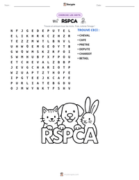Aperçu de la feuille de travail imprimable RSPCA