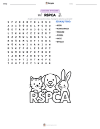 Podgląd drukowalnego arkusza ćwiczeń RSPCA