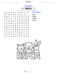 RSPCA yazdırılabilir çalışma sayfası önizlemesi