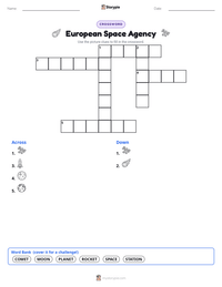 European Space Agency printable worksheet preview