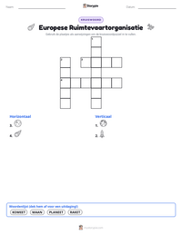 Europese Ruimtevaartorganisatie afdrukbare werkblad voorbeeld