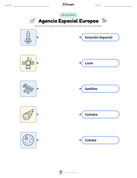 Vista previa de la hoja de trabajo imprimible de Agencia Espacial Europea