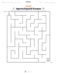 Vista previa de la hoja de trabajo imprimible de Agencia Espacial Europea