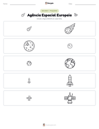 Prévia da folha de atividades imprimível Agência Espacial Europeia