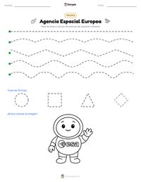 Vista previa de la hoja de trabajo imprimible de Agencia Espacial Europea